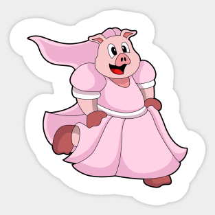 Pig as Bride with Wedding dress Sticker